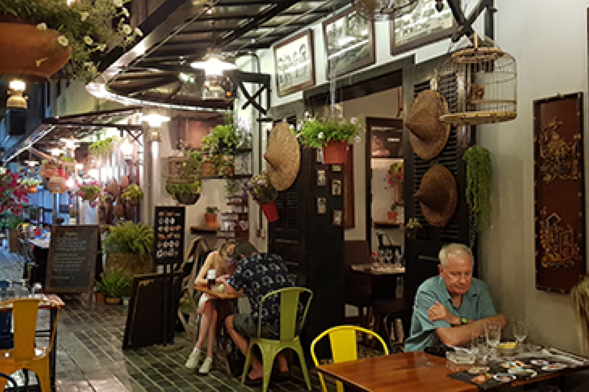 Restaurantgasse in Siem Reap